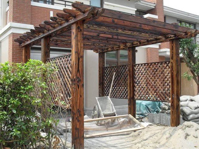 防腐木花架搭建
